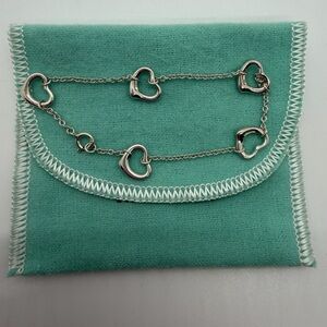Tiffany Co Elsa Peretti Sterling Silver 5 Open Hearts Bracelet